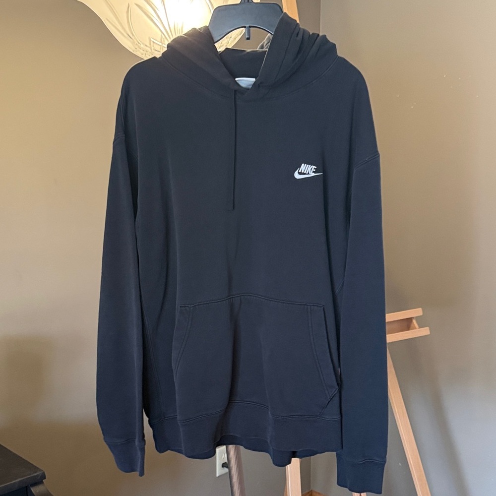 Nike Black Pullover Hoodie with White Swoosh